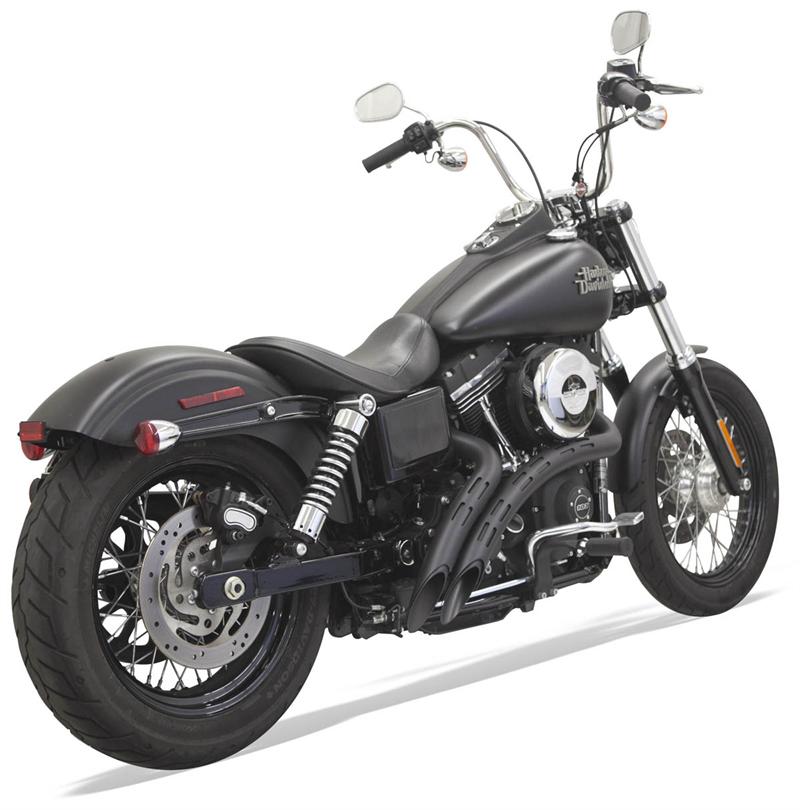 BASSANI XHAUST Sweeper Exhaust - 86+ Softail & 06+ Dyna - Black/Black 1SD2FBB - PartsOutlet.com.au