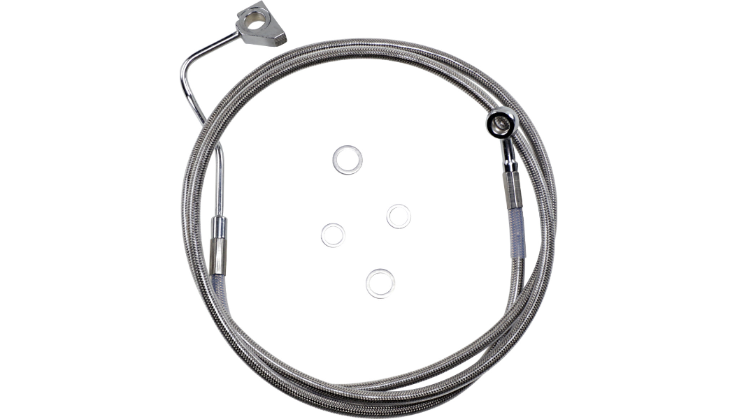 DRAG SPECIALTIES Brake Line - +4" - Stainless Steel - Harley-Davidson 2014-2022 - ABS 614220-4