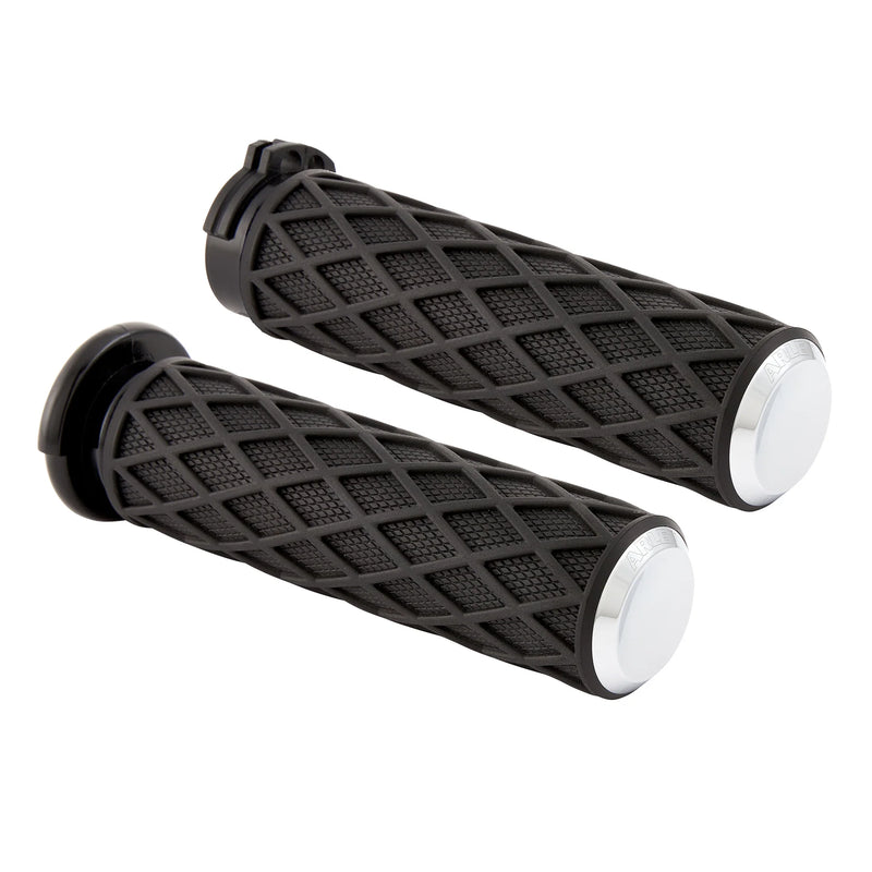 ARLEN NESS DIAMOND GRIPS, CHROME - FLY-BY-WIRE (FBW) - 500-008 - PartsOutlet.com.au