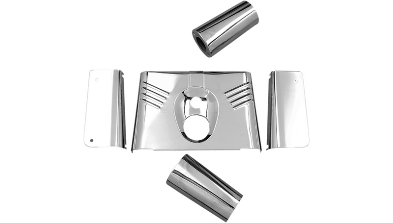DRAG SPECIALTIES 5-Piece Fork Tins - Chrome - Ribbed - '86-'17 FLST 74157 - PartsOutlet.com.au