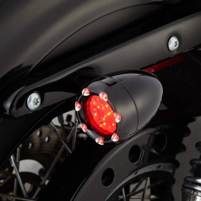 ARLEN NESS FIRE RING LED KITS FOR FACTORY TURN SIGNALS, BLACK - RED LENS / RED RING - 12-755