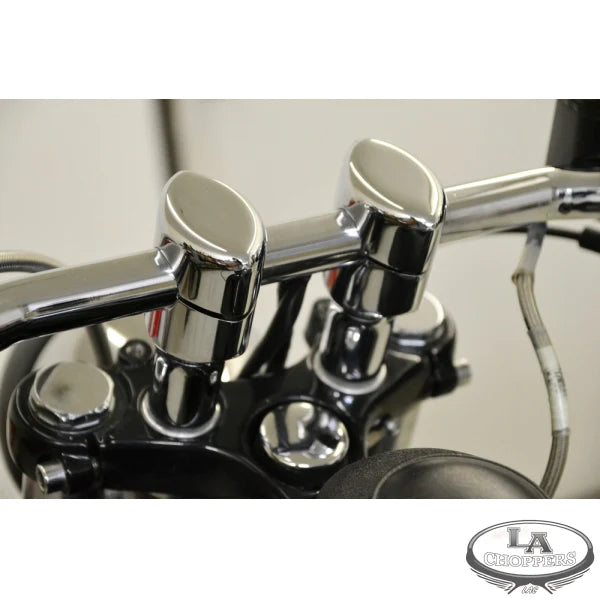 LA CHOPPERS RISERS SMOOTH FOR 1" HANDLEBARS 3" RISE CHROME UNIVERSAL - LA-7402-03