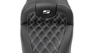 SADDLEMEN RoadSofa Seat - without Backrest - Carbon Fiber - Lattice Stitch - White Stitch - FLTR/FLHX '23-'24 - 823-07-20606 - PartsOutlet.com.au