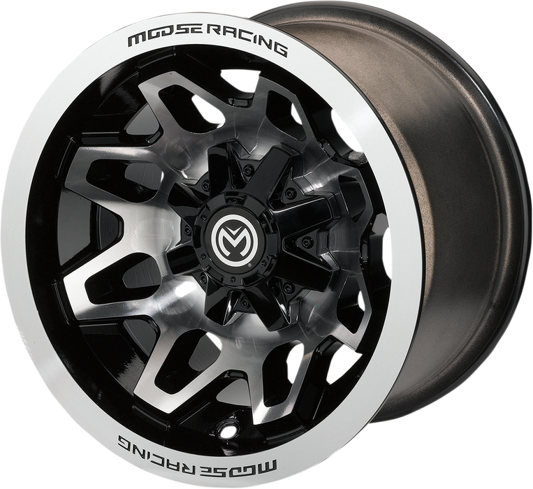 MOOSE UTILITY Wheel - 416X - Rear - Machined Black - 12x8 - 4/110 - 4+4 - 416M128110GBMF4