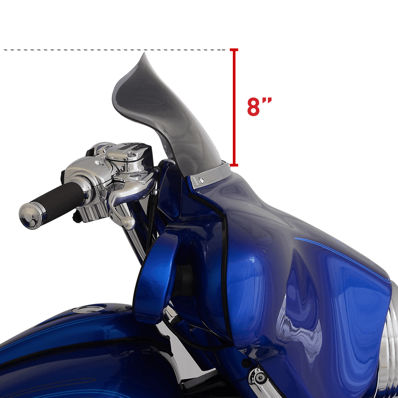 KLOCK WERKS Flare Windshield - 8-1/2" - Smoke - FLH '96-'13 - KWW-01-0210