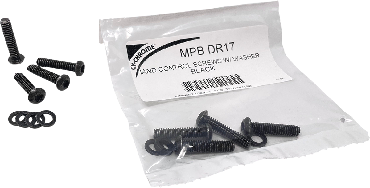 DRAG SPECIALTIES Screw Kit - Hand Control - Black MPBDR17