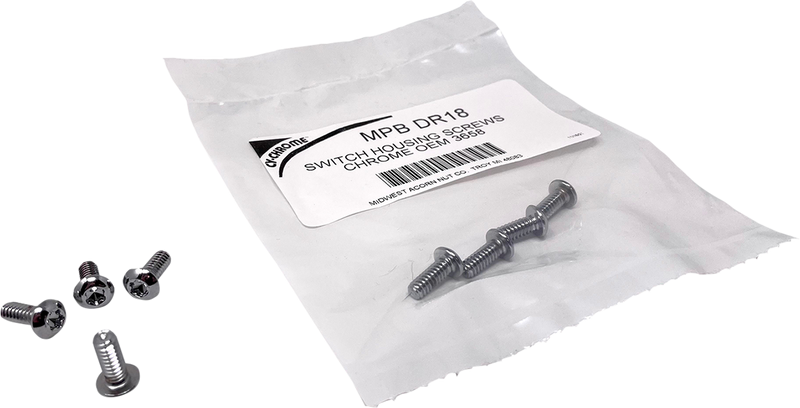 DRAG SPECIALTIES Switch Housing Screws - Chrome MPBDR18 - PartsOutlet.com.au