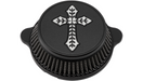 LA CHOPPERS Spanish Cross Air Cleaner - Black - M8 LA-2396-03B - PartsOutlet.com.au