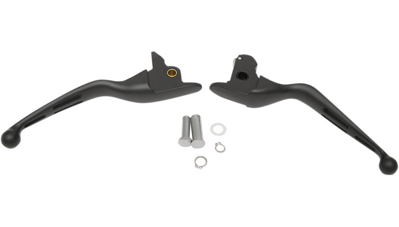 DRAG SPECIALTIES Levers - Slotted - Harley-Davidson 2014-2016 - Black H07-0601MB - PartsOutlet.com.au