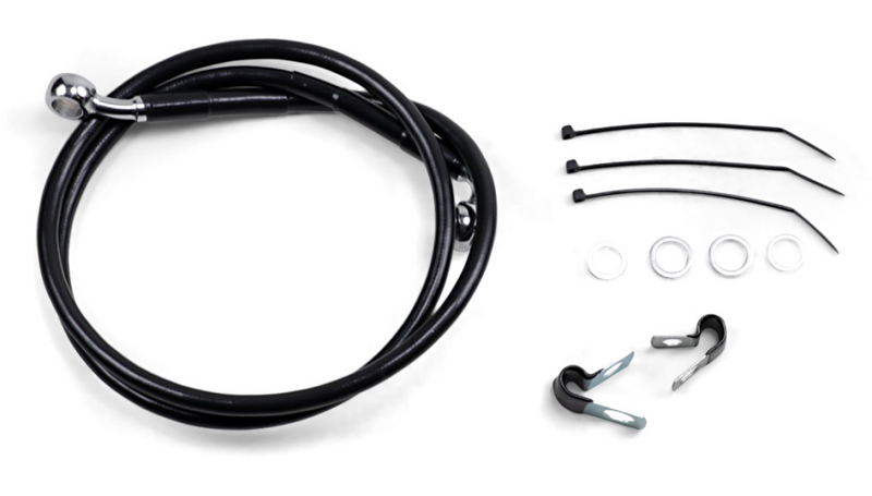 DRAG SPECIALTIES Brake Line - Front - Black - +2" - FXD '00-'05 - 640112-2BLK