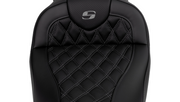 SADDLEMEN Roadsofa Seat - with Backrest - Dark Gray Stitch - FL '08-'23 A808-07R-182GRE - PartsOutlet.com.au