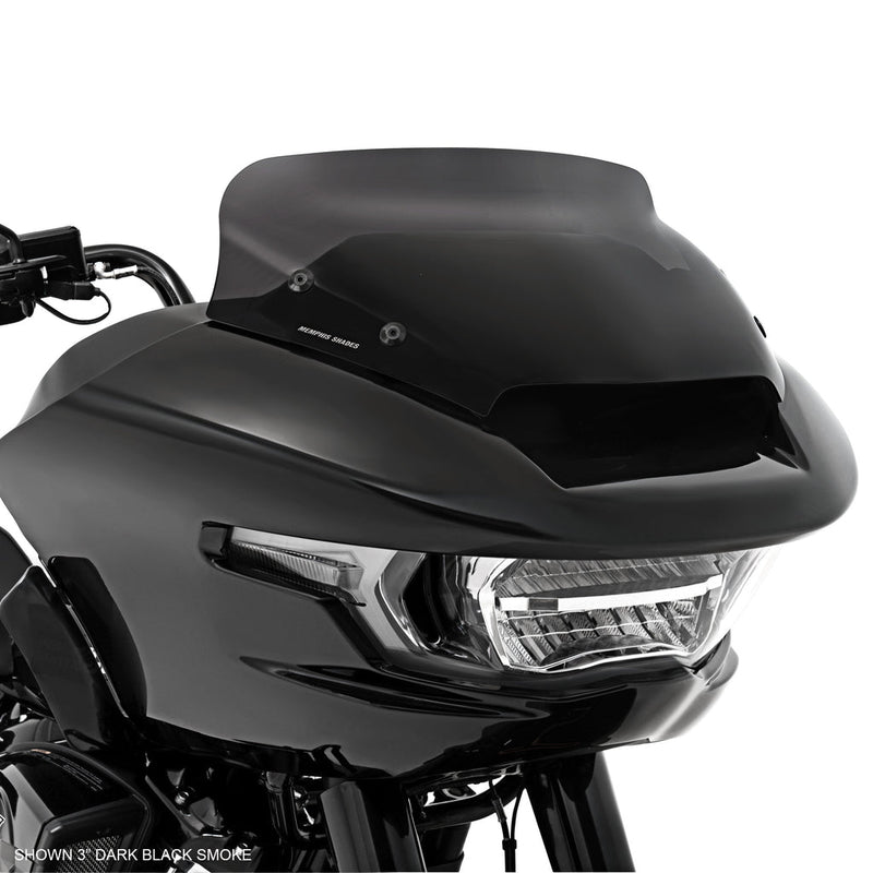 MEMPHIS SHADES Spoiler Windshield - 3" - Dark Black Smoke - FLTR '24-'25 - MEP88110