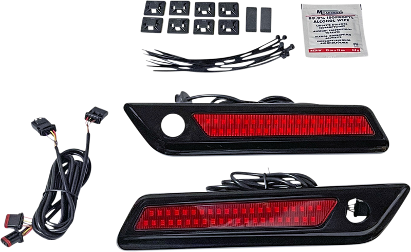 CUSTOM DYNAMICS Latch Light - Saddlebag - Dual Color - Red - Black CD-SBL-DC4-RB