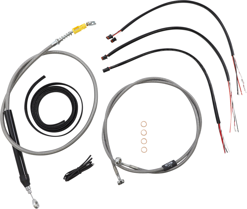 LA CHOPPERS Handlebar Cable/Brake Line Kit - Quick Connect - Complete - 18" - 20" Handlebars - Stainless - Softail '18-'22 - LA-8156KT2-19