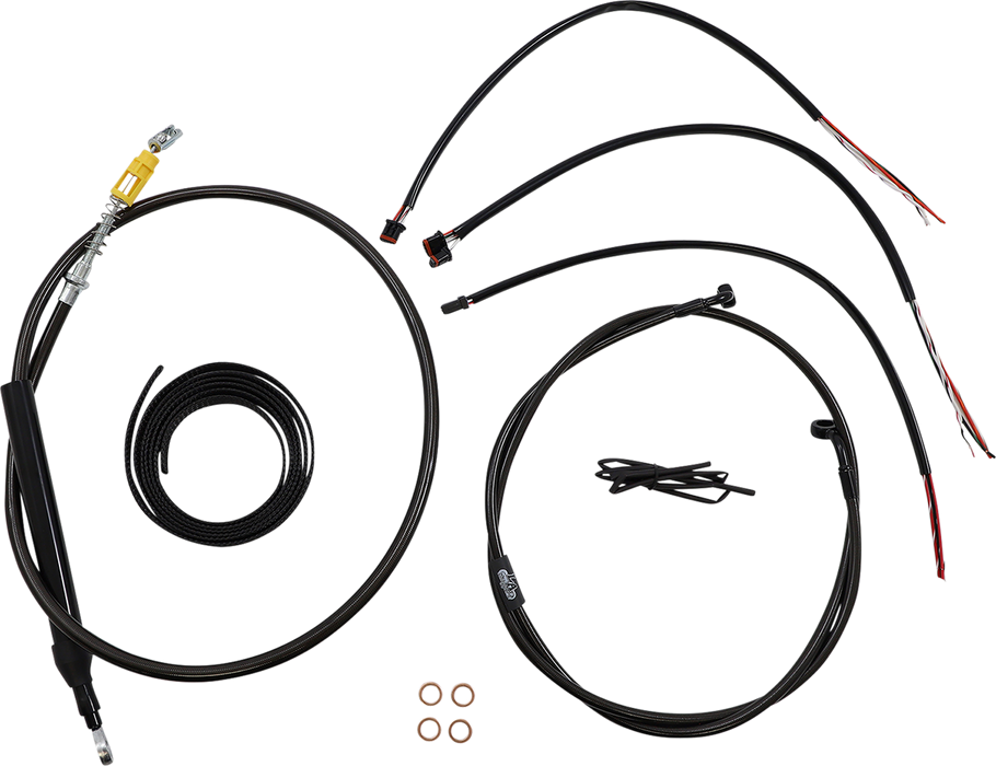 LA CHOPPERS Handlebar Cable/Brake Line Kit - Quick Connect - Complete - 18" - 20" Handlebars - Midnight - Softail '18-'22 - LA-8156KT2-19M