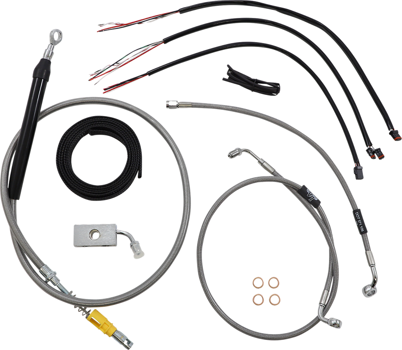 LA CHOPPERS Handlebar Cable/Brake Line Kit - Quick Connect - Complete - 15" - 17" Handlebars - Stainless - Softail '18-'22 - LA-8155KT2-16