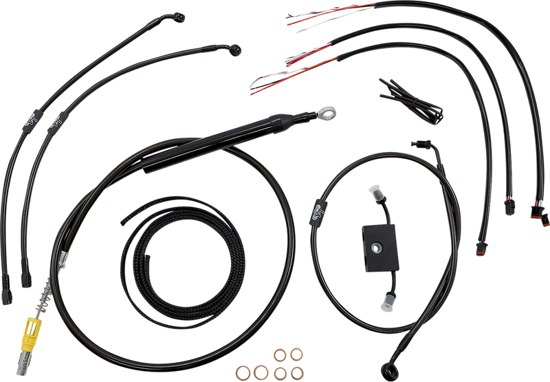 LA CHOPPERS Handlebar Cable/Brake Line Kit - Quick Connect - Complete - 18" - 20" Handlebars - Midnight - Softail '18-'22 - LA-8157KT2-19M