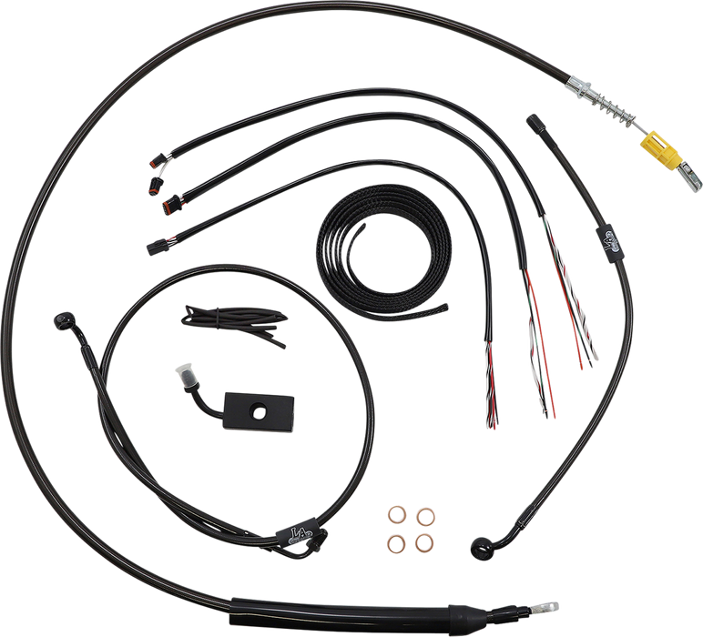 LA CHOPPERS Handlebar Cable/Brake Line Kit - Quick Connect - Complete - 18" - 20" Handlebars - Midnight - Softail '18-'22 - LA-8155KT2-19M