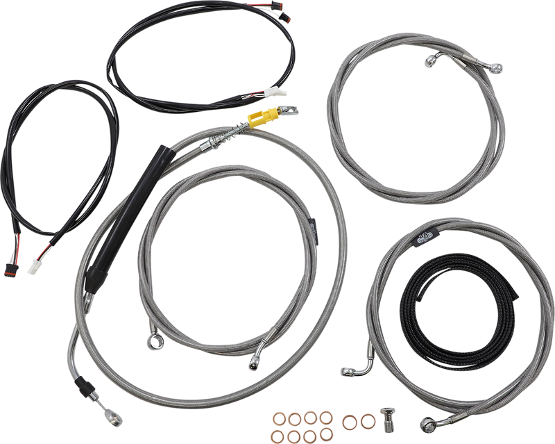 LA CHOPPERS Cable Kit - 12" - 14" Handlebars - ABS - Stainless - FLH '21-'22 - LA-8056KT3-13