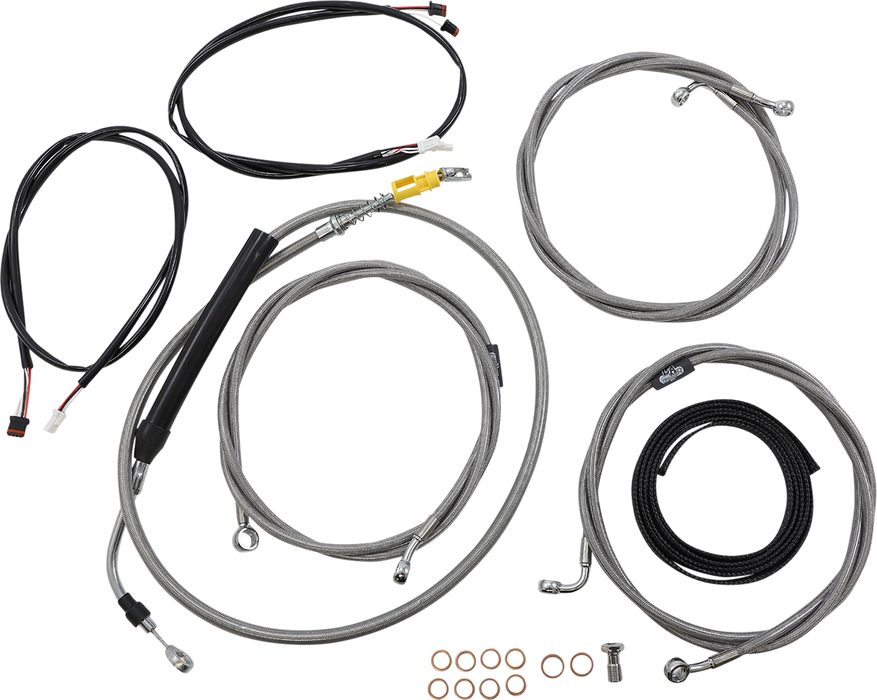 LA CHOPPERS Cable Kit - 12" - 14" Handlebars - ABS - Stainless - FL '21-'22 - LA-8056KT3-13