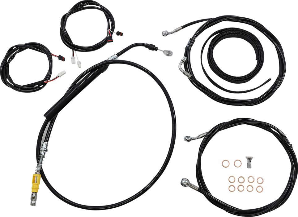 LA CHOPPERS Cable Kit - 12" - 14" Handlebars - ABS - Black - FL '21-'22 - LA-8056KT3-13B