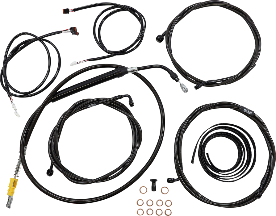 LA CHOPPERS Cable Kit - 15" - 17" Handlebars - ABS - Midnight - FL '21-'22 - LA-8056KT3-16M