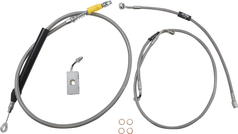 LA CHOPPERS Handlebar Cable/Brake Line Kit - 15" - 17" Ape Hanger Handlebars - Stainless Steel - Softail '18-'22 - LA-8155KT-16