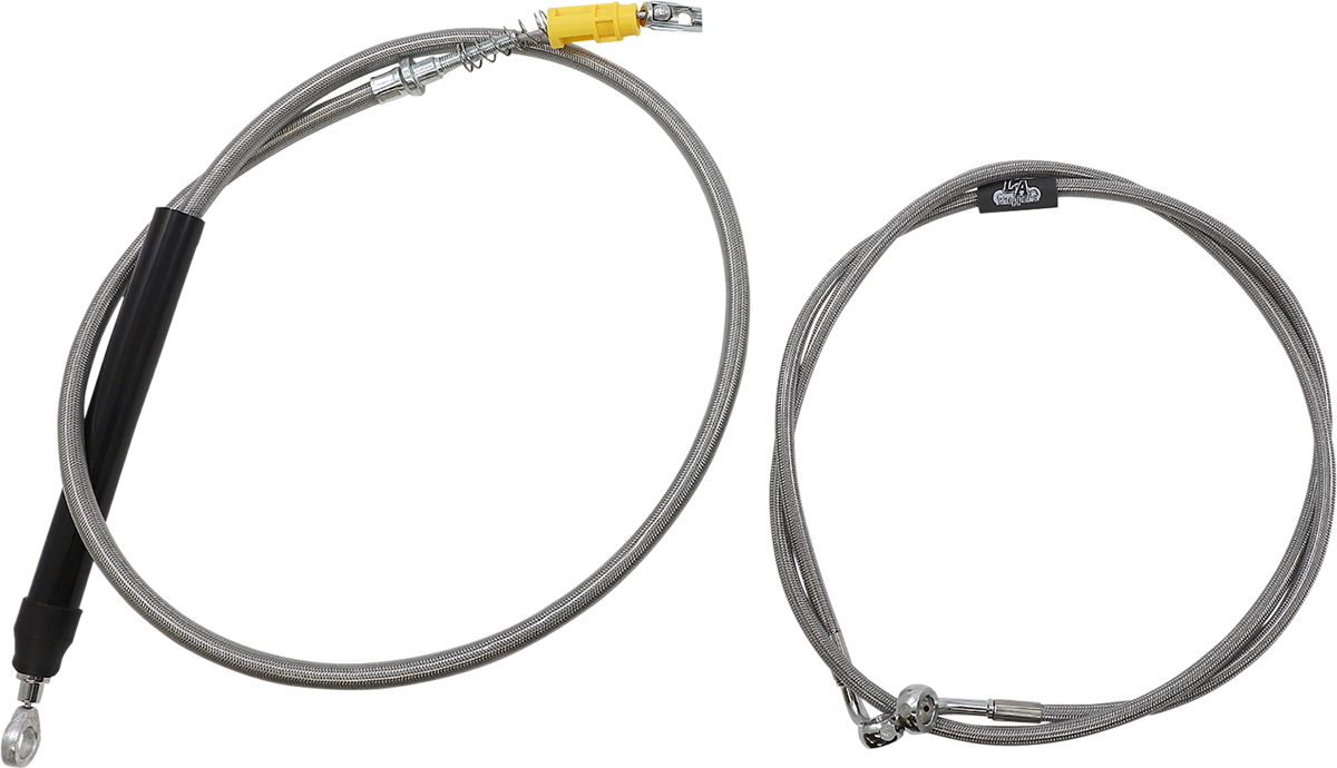 LA CHOPPERS Handlebar Cable/Brake Line Kit - Quick Connect - Complete - 15" - 17" Handlebars - Stainless - Softail '18-'22 - LA-8156KT2-16