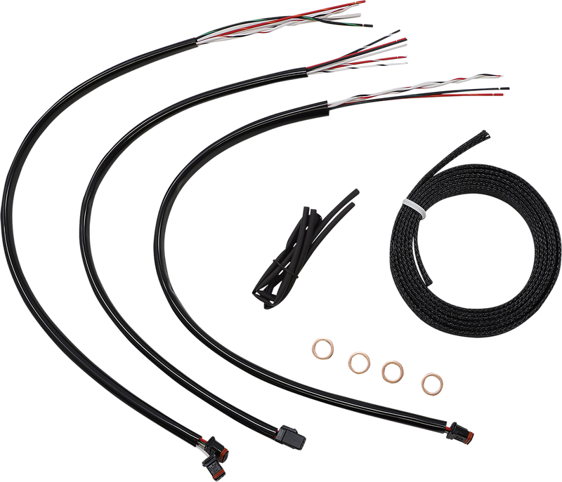 LA CHOPPERS Handlebar Cable/Brake Line Kit - Quick Connect - Complete - 15" - 17" Handlebars - Stainless - Softail '18-'22 - LA-8156KT2-16