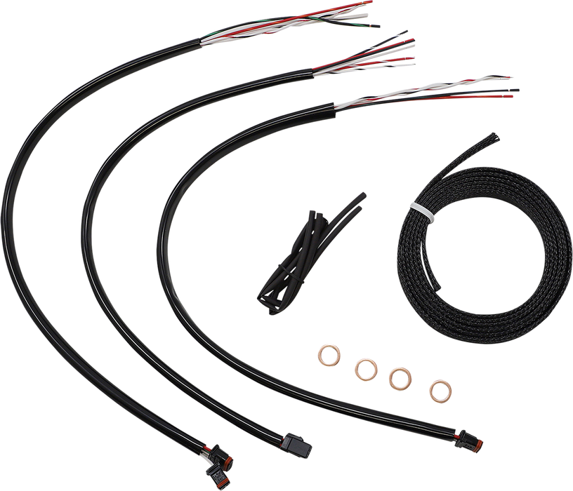 LA CHOPPERS Handlebar Cable/Brake Line Kit - Quick Connect - Complete - 15" - 17" Handlebars - Stainless - Softail '18-'22 - LA-8156KT2-16