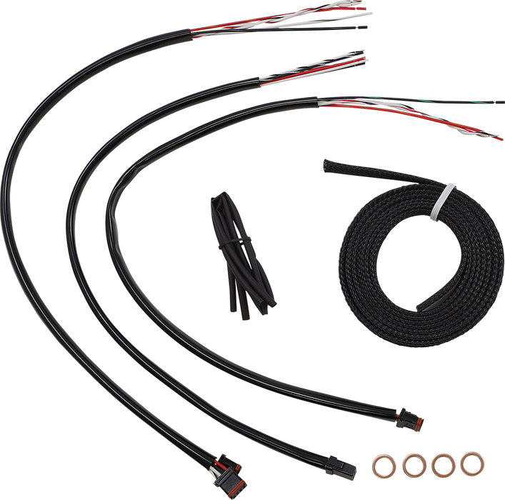 LA CHOPPERS Handlebar Cable/Brake Line Kit - Quick Connect - Complete - 15" - 17" Handlebars - Black - Softail '18-'22 - LA-8156KT2-16B