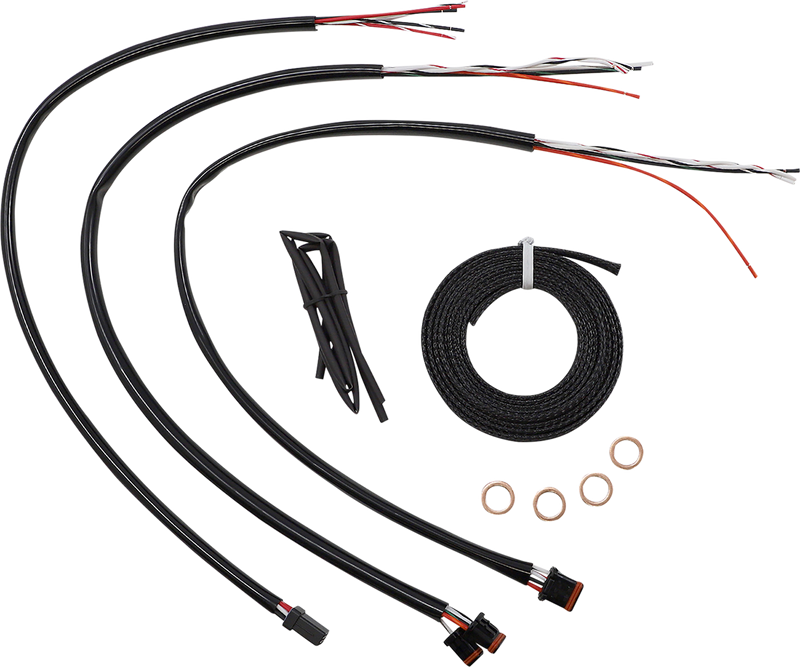 LA CHOPPERS Handlebar Cable/Brake Line Kit - Quick Connect - Complete - 15" - 17" Handlebars - Midnight - Softail '18-'22 - LA-8156KT2-16M