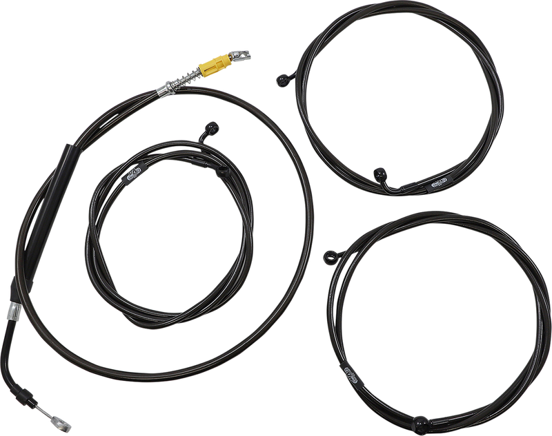 LA CHOPPERS Cable Kit - 18" - 20" Handlebars - ABS - Midnight - FLH '21-'22 - LA-8056KT3-19M