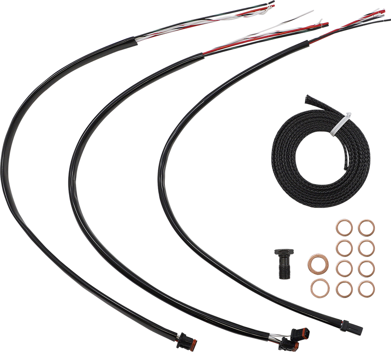 LA CHOPPERS Handlebar Cable/Brake Line Kit - Complete - 12" - 14" Handlebars - Midnight - FL '21-'22 - LA-8056KT2-13M