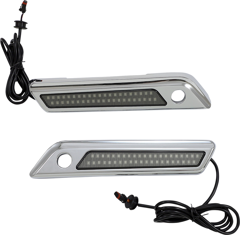 CUSTOM DYNAMICS Latch Light - Saddlebag - Dual Color - Smoke - Chrome CD-SBL-DC4-SC