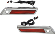 CUSTOM DYNAMICS Latch Light - Saddlebag - Dual Color - Red - Chrome CD-SBL-DC4-RC