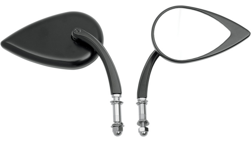 DRAG SPECIALTIES Mirror - Tear Drop - Black - 3-1/2" Short Stem - 0640-0690