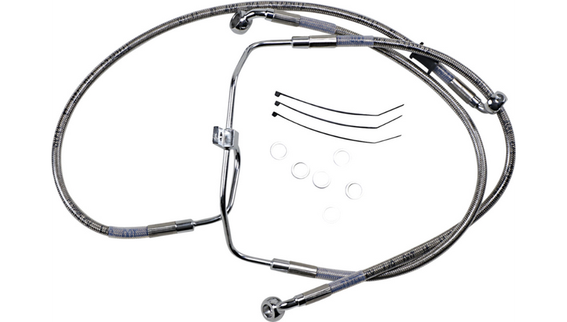 DRAG SPECIALTIES Brake Line - +4" - Stainless Steel - FXDF '08-'17 - 660325-4