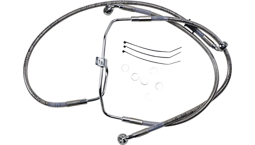 DRAG SPECIALTIES Brake Line - +4" - Stainless Steel - FXDF '08-'17 660325-4