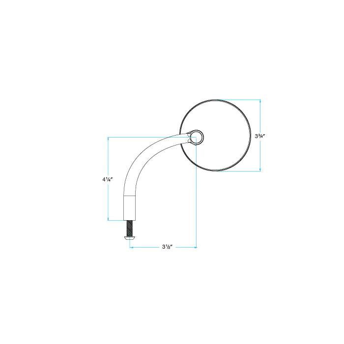 BILTWELL Mirror - Round - Chrome - Single - 6503-400-531 - PartsOutlet.com.au