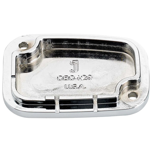 JOKER MACHINE Master Cylinder Cover - Brake - Front - Finned - Chrome - '08-'23 FL - 08-002C - PartsOutlet.com.au