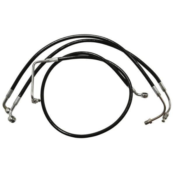 LA CHOPPERS BRAKE LINE BLACK VINYL COATED STAINLESS BRAIDED FOR 12"-14" APE HANGERS - FLH '14-'16 - LA-8011B13B