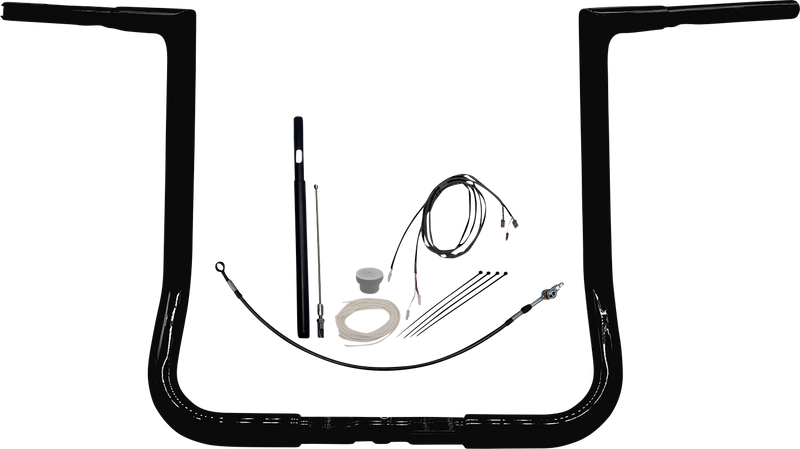 FAT BAGGERS INC. 1-1/4" EZ Install Flat Top Handlebar Kit - 16" - Black 719016-B