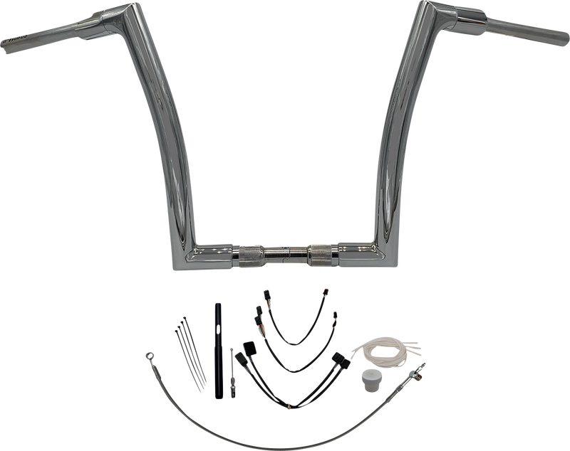 FAT BAGGERS INC. 1-1/2" EZ Install Flat Top Handlebar Kit - 14" - Chrome 619614
