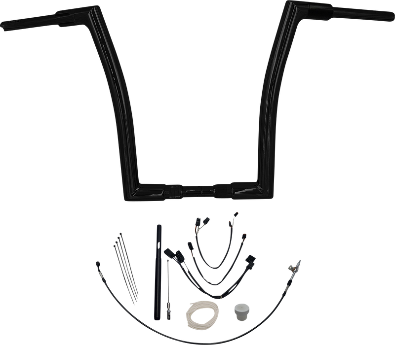 FAT BAGGERS INC. Handlebar Kit - 1-1/2" Flat Top - 16" - Black - FLHR '21-'24 - 619616-B