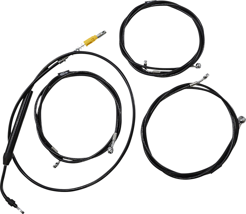 LA CHOPPERS Handlebar Cable/Brake Line Kit - Stock Ape Hanger Handlebars - Midnight - FL '21-'22 - LA-8058KT-08M