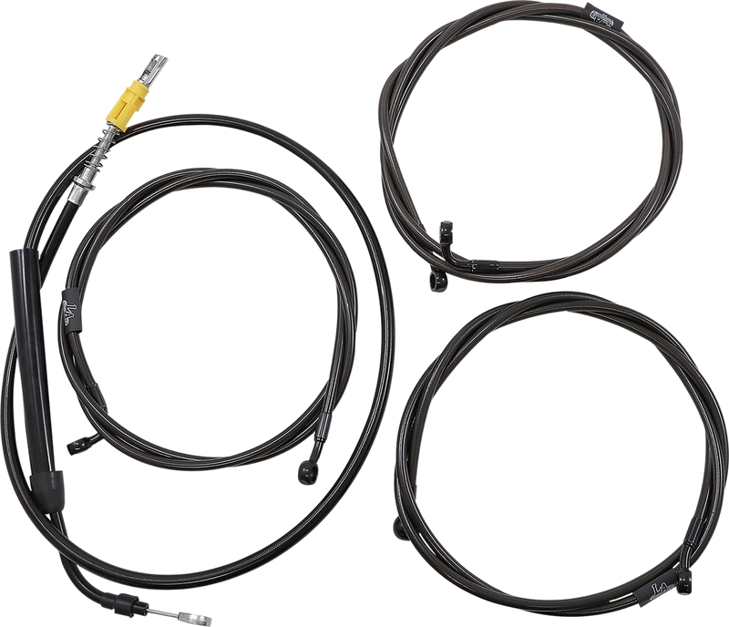 LA CHOPPERS Handlebar Cable/Brake Line Kit - Complete - 12" - 14" Handlebars - Midnight - Touring '21-'22 - LA-8058KT2-13M