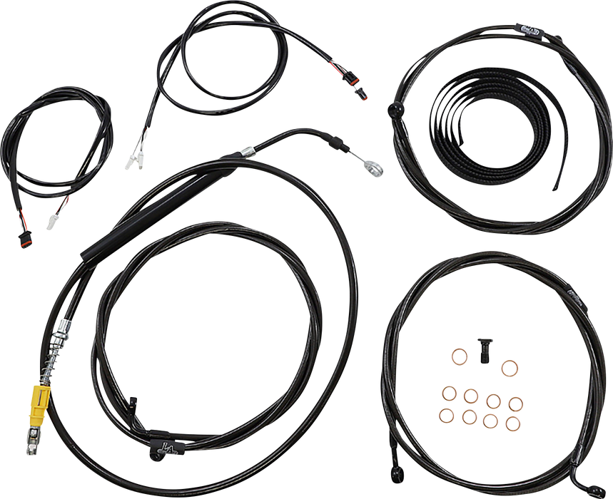 LA CHOPPERS Cable Kit - Stock Handlebars - ABS - Black - FL '21-'22 - LA-8058KT3-08B