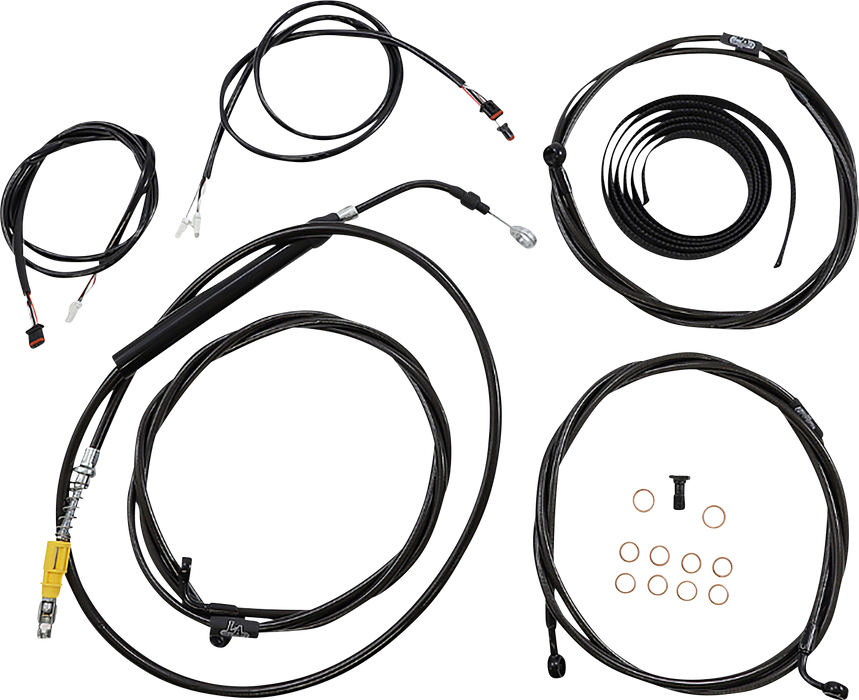 LA CHOPPERS Cable Kit - 15" - 17" Handlebars - ABS - Midnight - FL '21-'22 - LA-8058KT3-16M