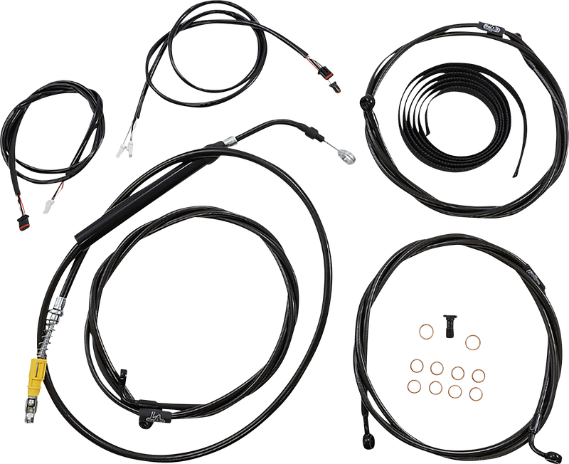LA CHOPPERS Cable Kit - 18" - 20" Handlebars - ABS - Midnight - FLTR '21-'22 - LA-8058KT3-19M